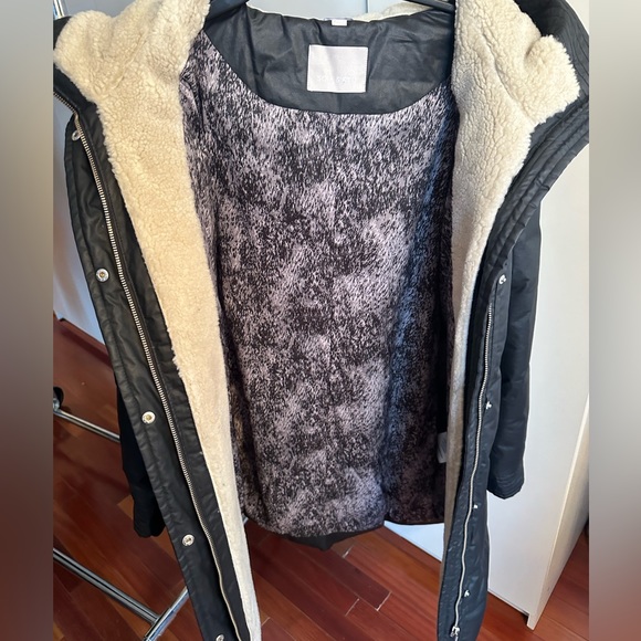 SOIA & KYO Women’s Black Parka, Size Medium - Picture 5 of 12